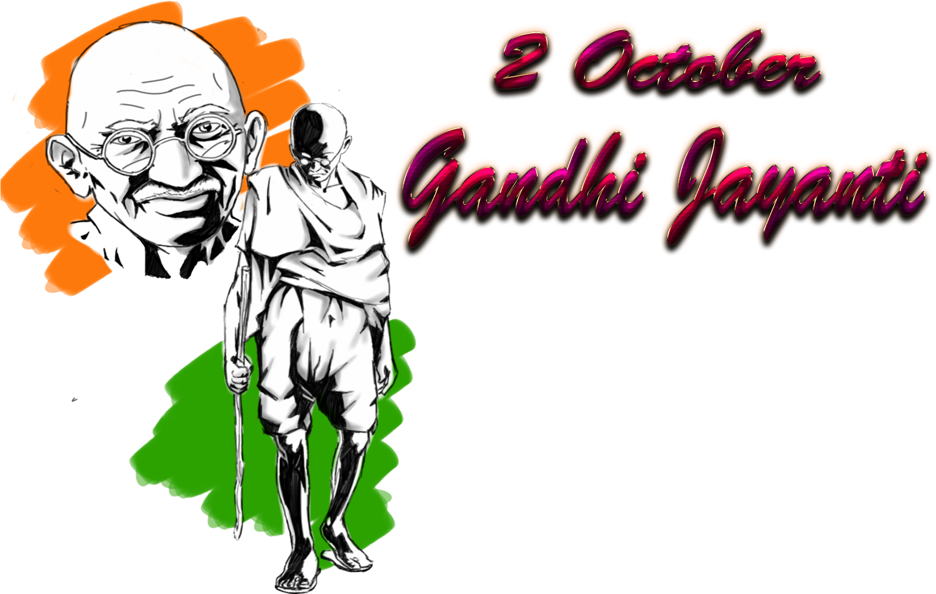 Gandhi Jayanti Celebration Graphic PNG Image