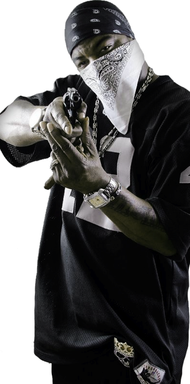 Gangster Themed Portrait PNG Image