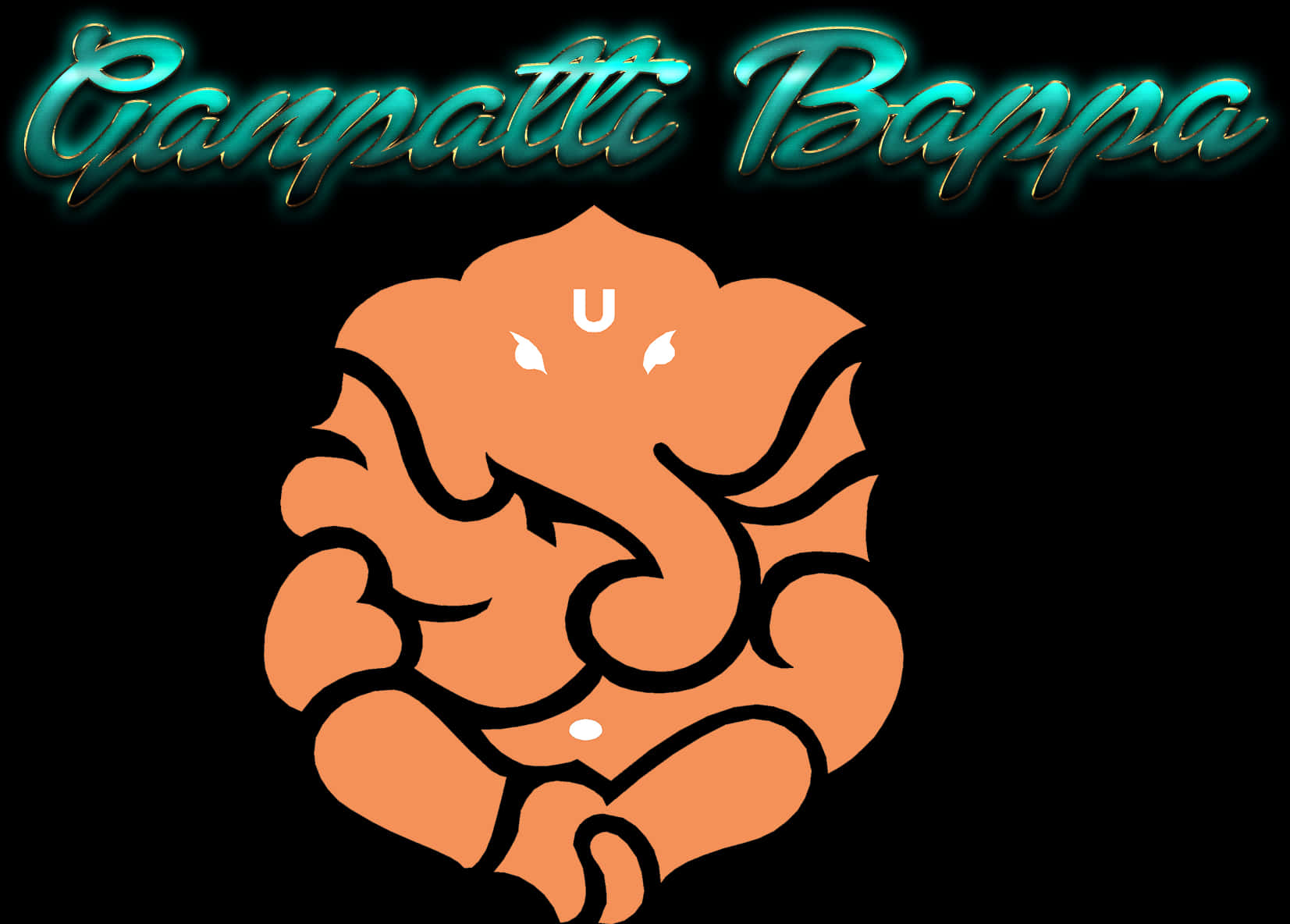 Ganpati Bappa Artistic Representation PNG Image