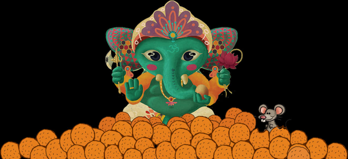 Ganpati Bappa Morya Illustration PNG Image