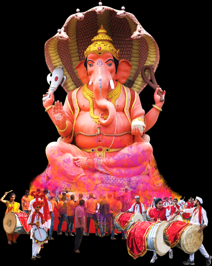 Ganpati Festival Celebration PNG Image