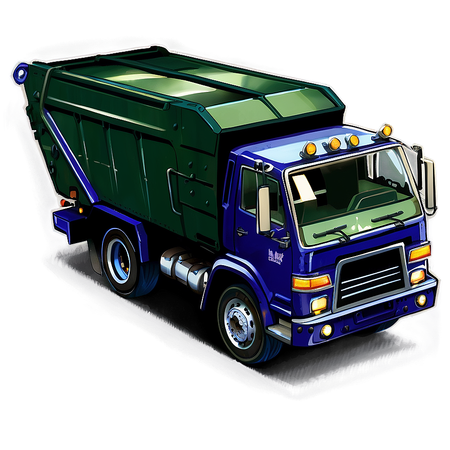 Garbage Truck At Night Png 06202024 PNG Image