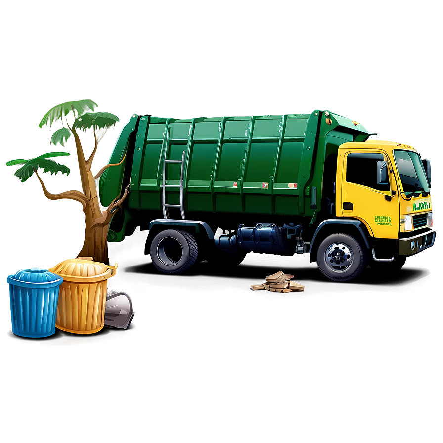 Garbage Truck In Neighborhood Png Uec41 PNG Image