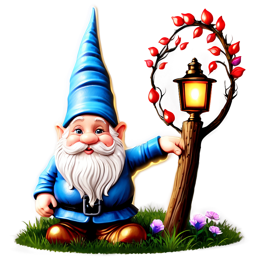 Garden Gnome With Lantern Png Hmq40 PNG Image