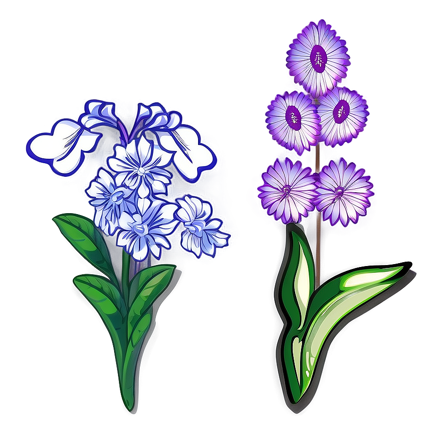 Garden Inspired Flower Drawing Png Isd PNG Image