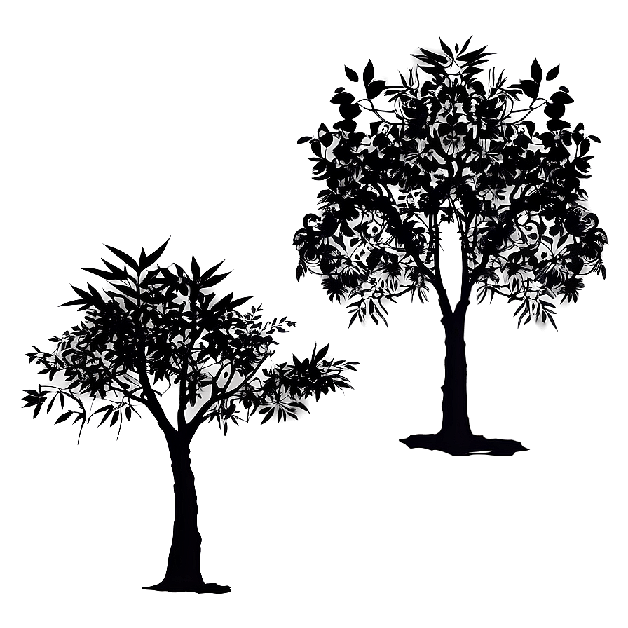 Garden Tree Silhouette Png Fqp35 PNG Image