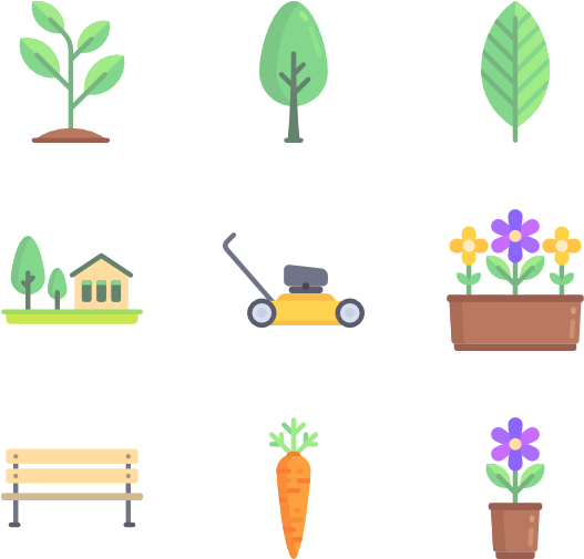 Gardening Icons Set PNG Image