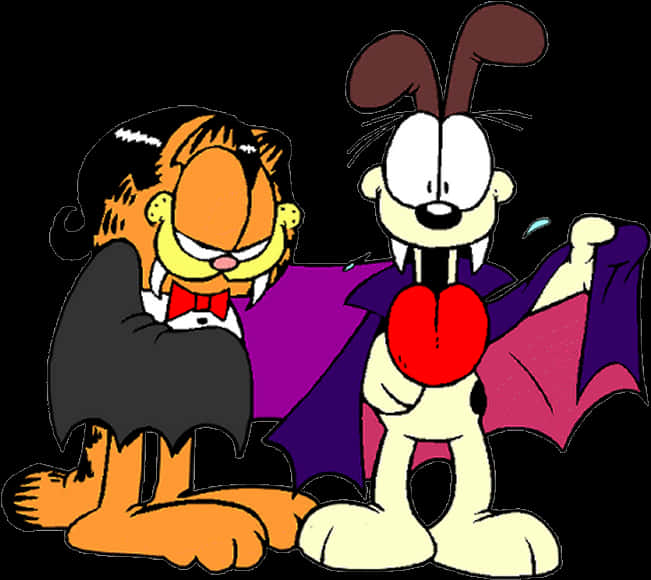 Garfieldand Odie Halloween Costumes PNG Image