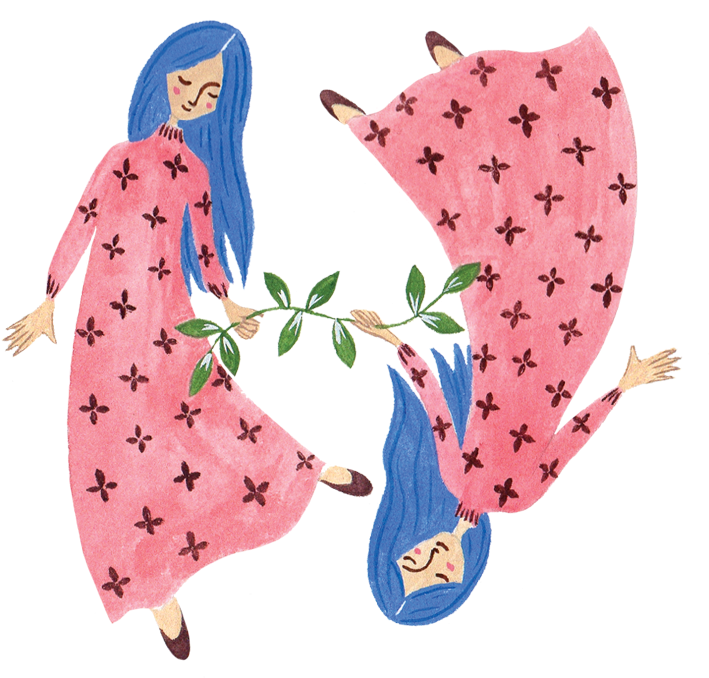 Gemini Twins Illustration PNG Image