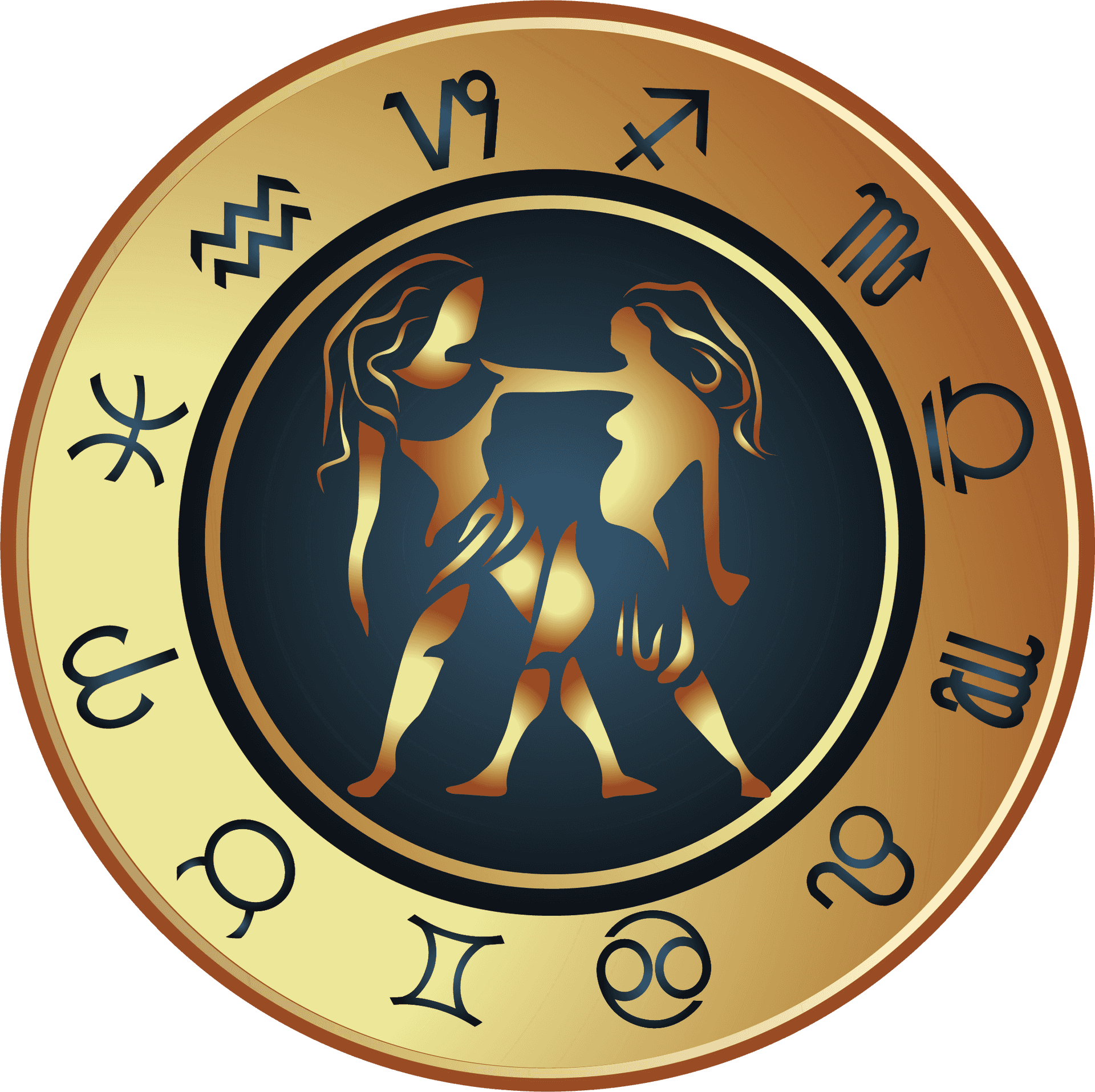 Gemini Zodiac Symbol Art PNG Image