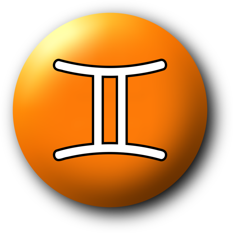 Gemini Zodiac Symbol Button PNG Image