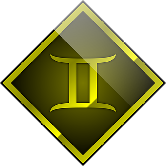 Gemini Zodiac Symbol Golden Icon PNG Image