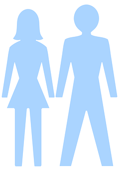 Gender Symbols Blue Silhouettes PNG Image