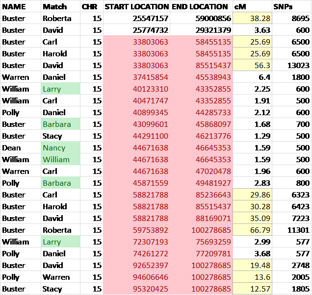 Genetic Match Comparison Data PNG Image