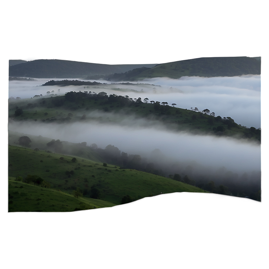 Gentle Fog Over Hills Png Cms PNG Image