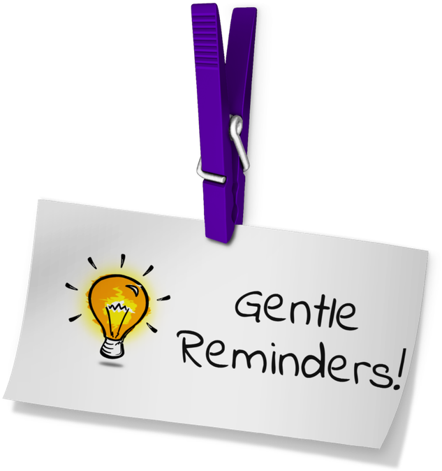 Gentle Reminders Note Clipart PNG Image