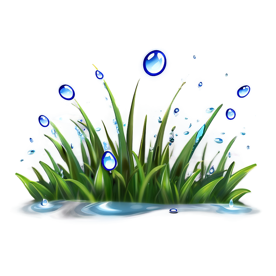 Gentle Water Drops On Grass Png 47 PNG Image