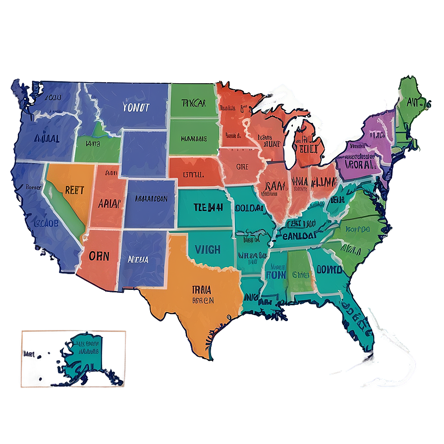 Geographical Usa Map Png 05252024 PNG Image