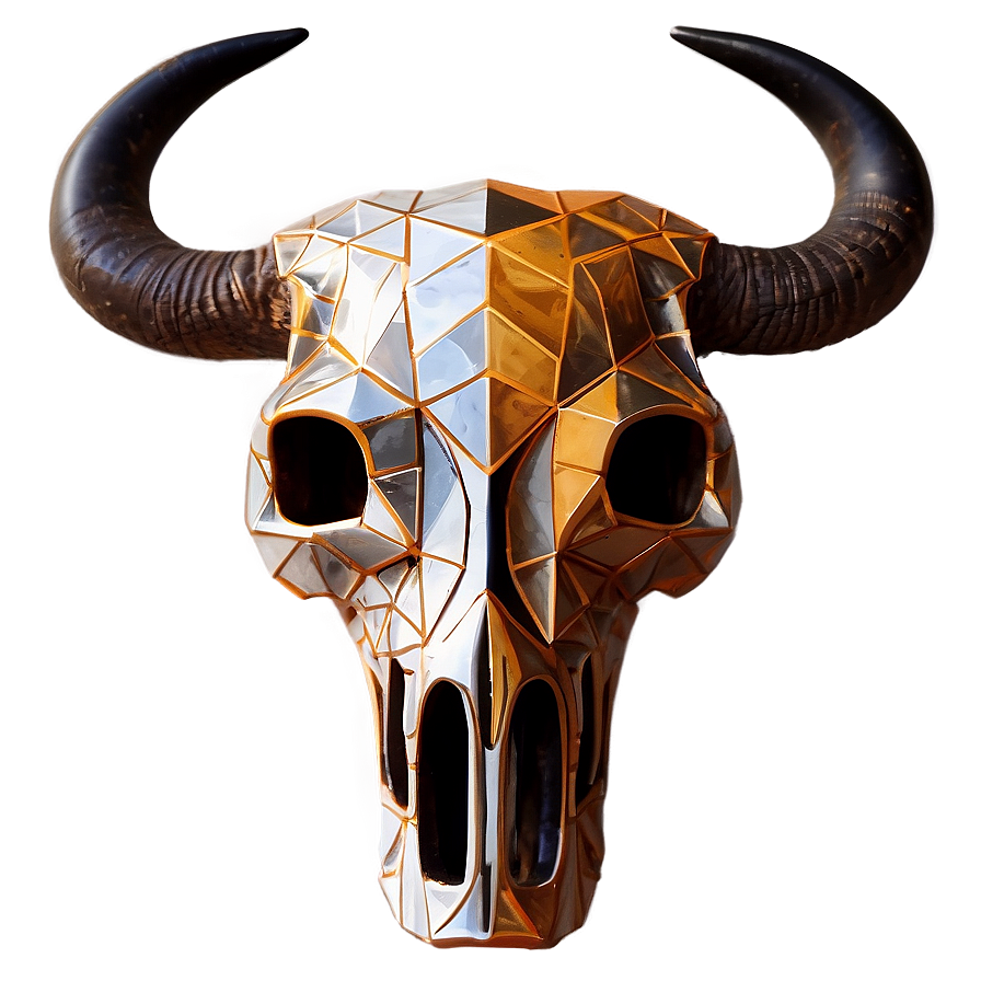 Geometric Bull Skull Png 06122024 PNG Image