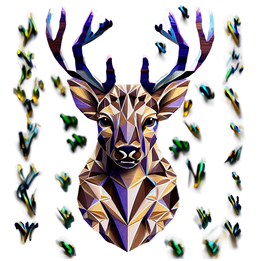 Geometric Deer Art Png 05062024 PNG Image