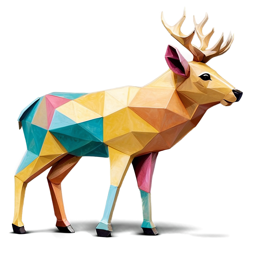 Geometric Deer Art Png 05062024 PNG Image