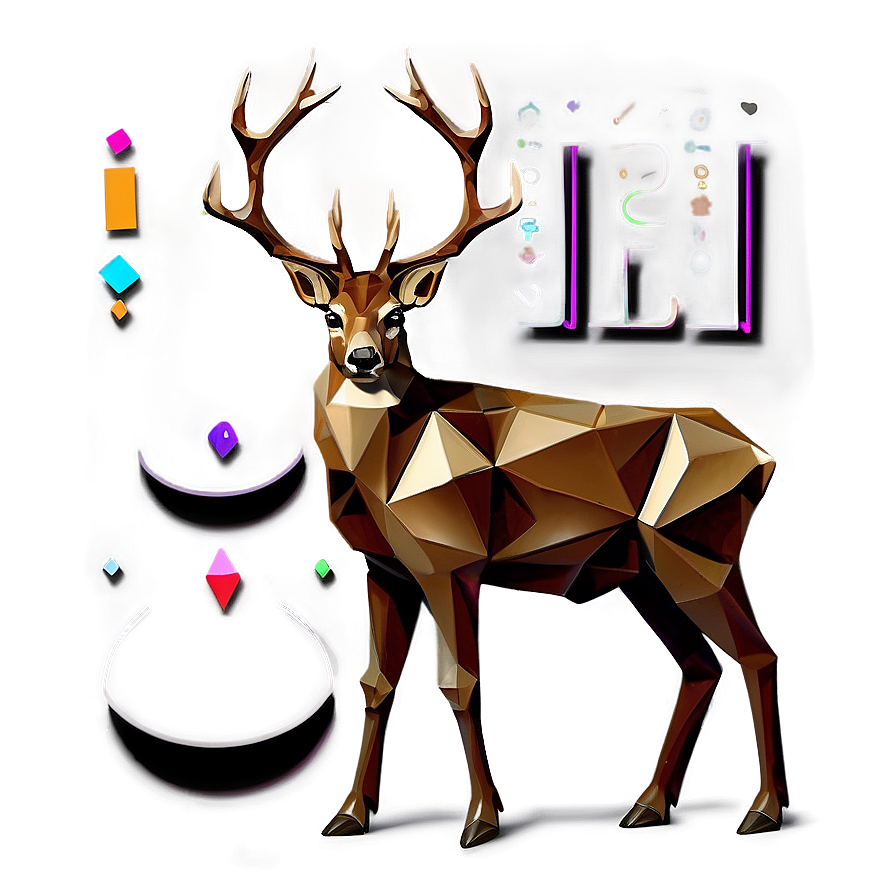 Geometric Deer Art Png Jiu PNG Image