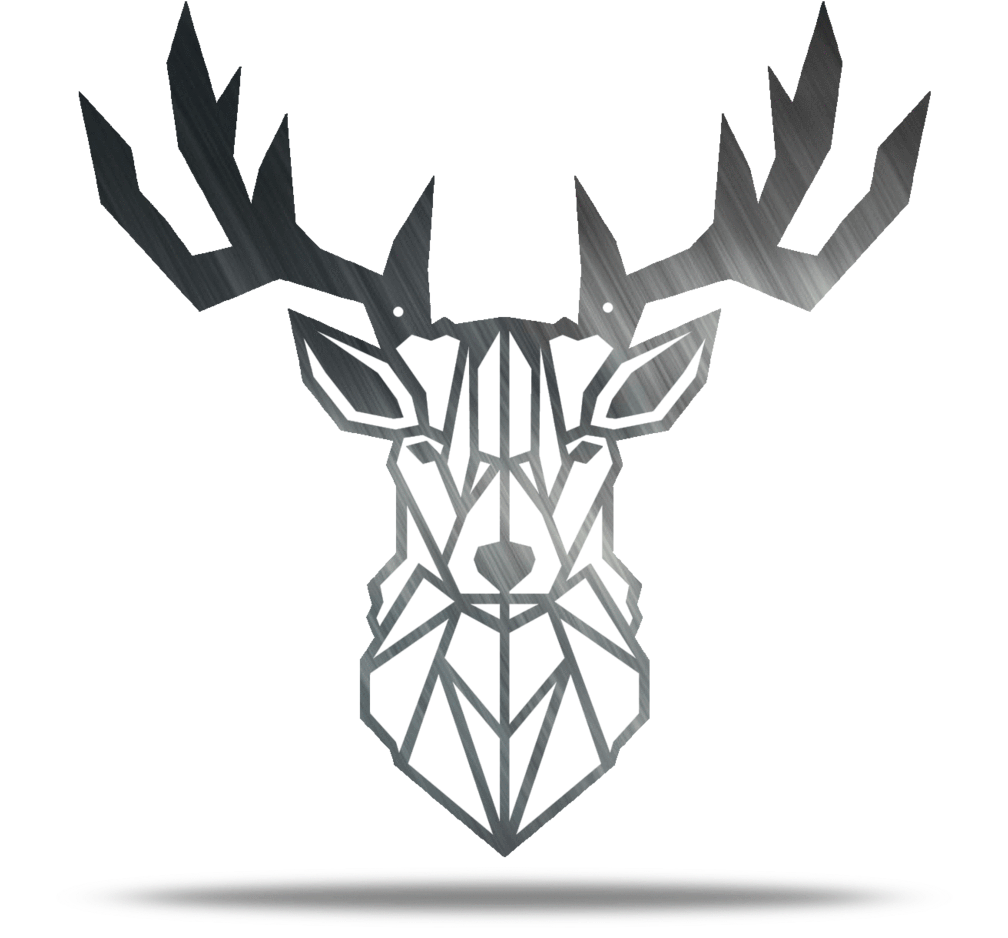 Geometric Deer Head Wall Art PNG Image