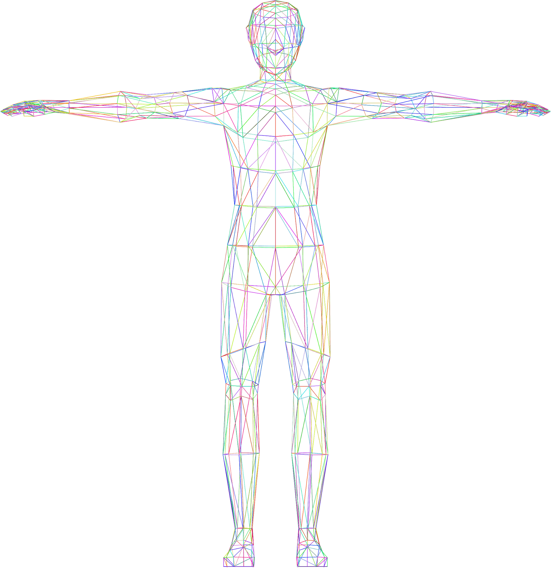 Geometric Human Body Outline PNG Image