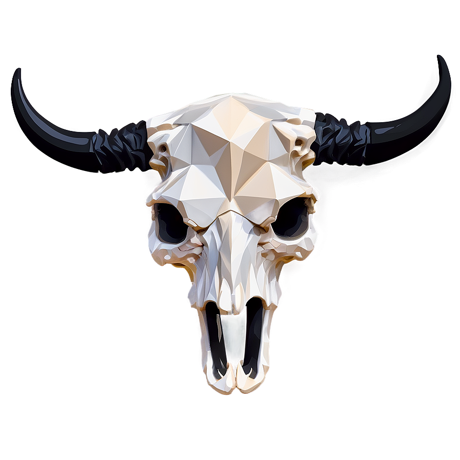 Geometric Longhorn Skull Pattern Png Igd32 PNG Image