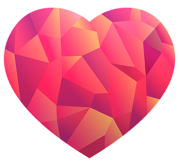 Geometric Love Heart PNG Image