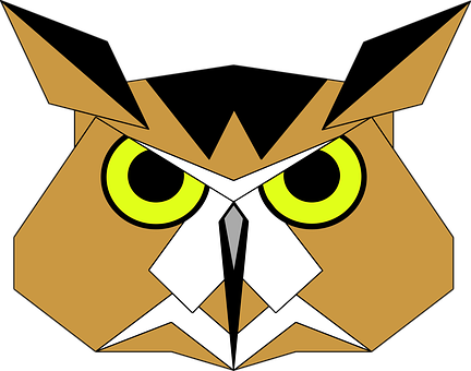 Geometric Owl Artwork PNG Image