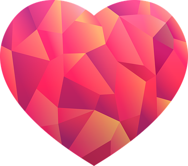 Geometric Polygonal Heart PNG Image