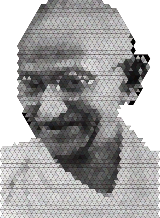 Geometric Portrait Mahatma Gandhi PNG Image