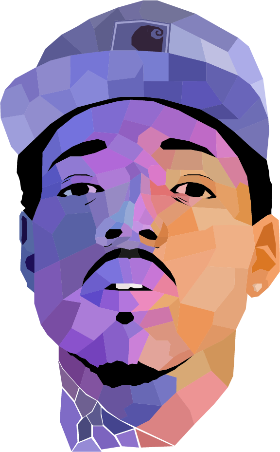 Geometric Rapper Portrait PNG Image