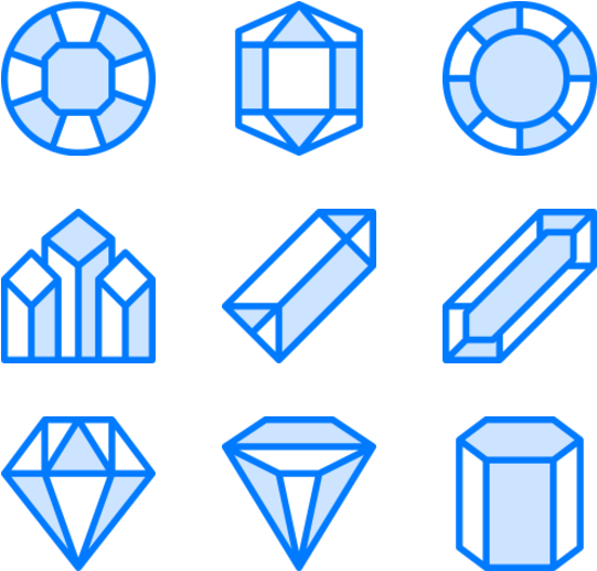 Geometric_ Shapes_ Collection_ Blue_ Lineart PNG Image