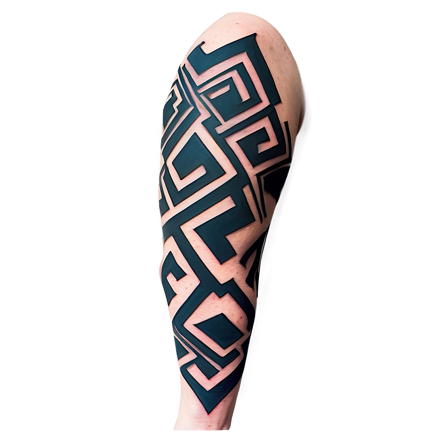 Geometric Sleeve Tattoo Png Dvk PNG Image