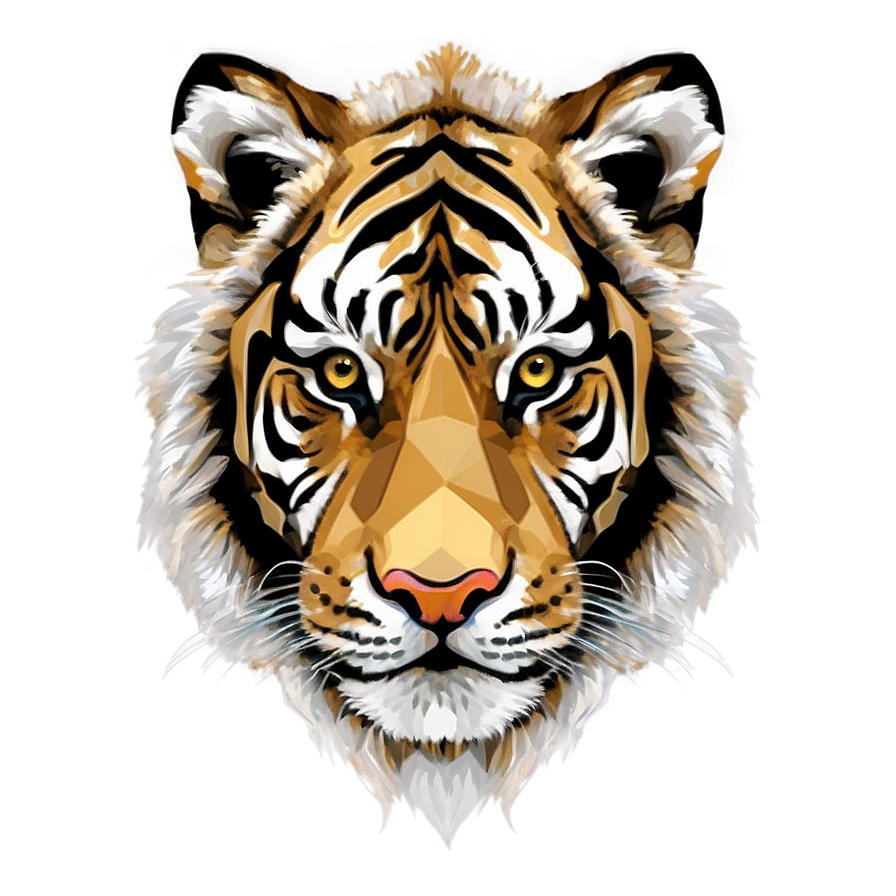 Geometric Tiger Face Design Png 52 PNG Image