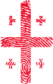 Georgia Flag Fingerprint Art PNG Image