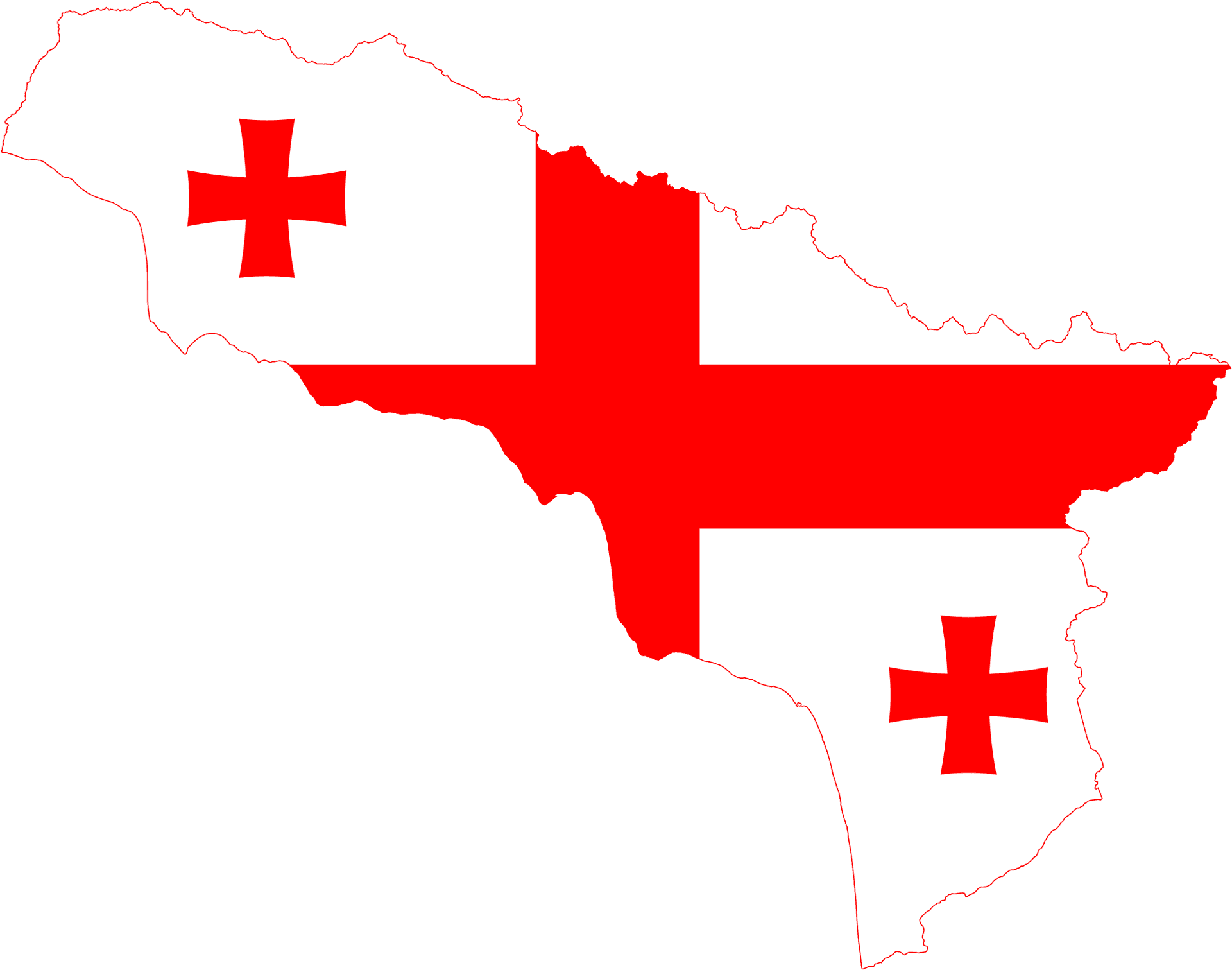 Georgia Map Flag Overlay PNG Image