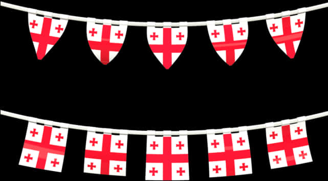 Georgian Flag Bunting Banner PNG Image