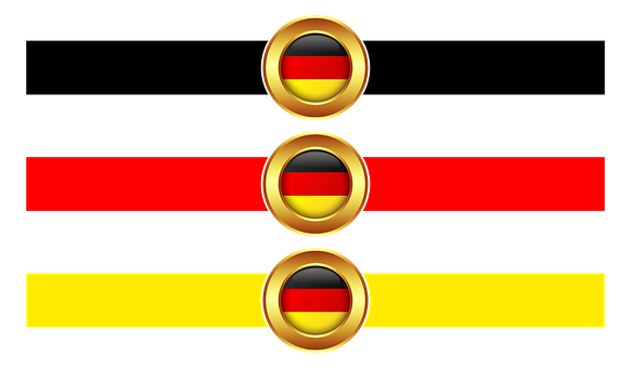 German Flag Banner Design PNG Image