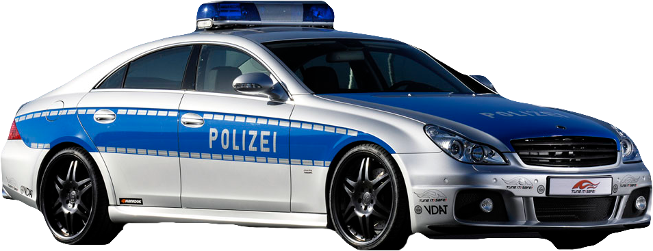 German Police Car Side View PNG Image