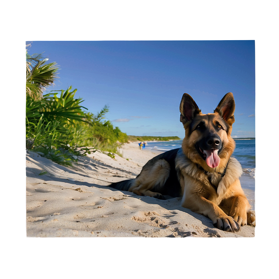 German Shepherd At Beach Png Pru PNG Image