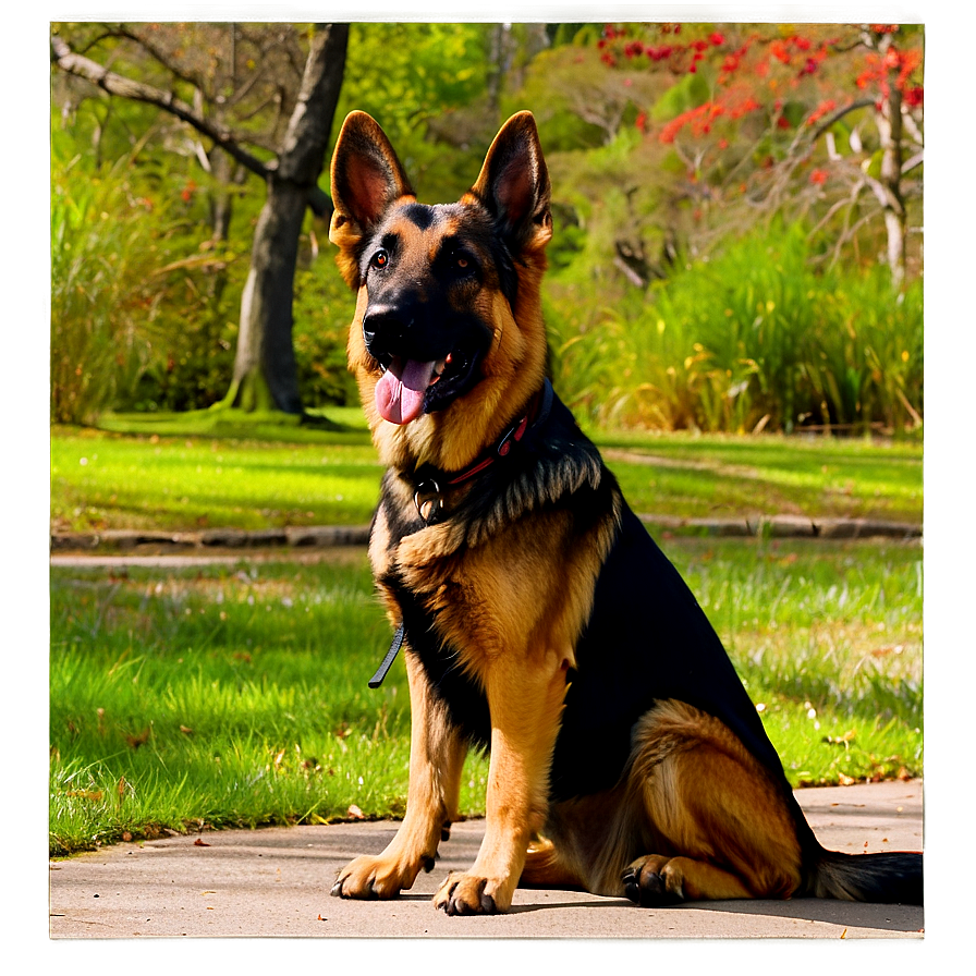 German Shepherd In Park Png Jih PNG Image