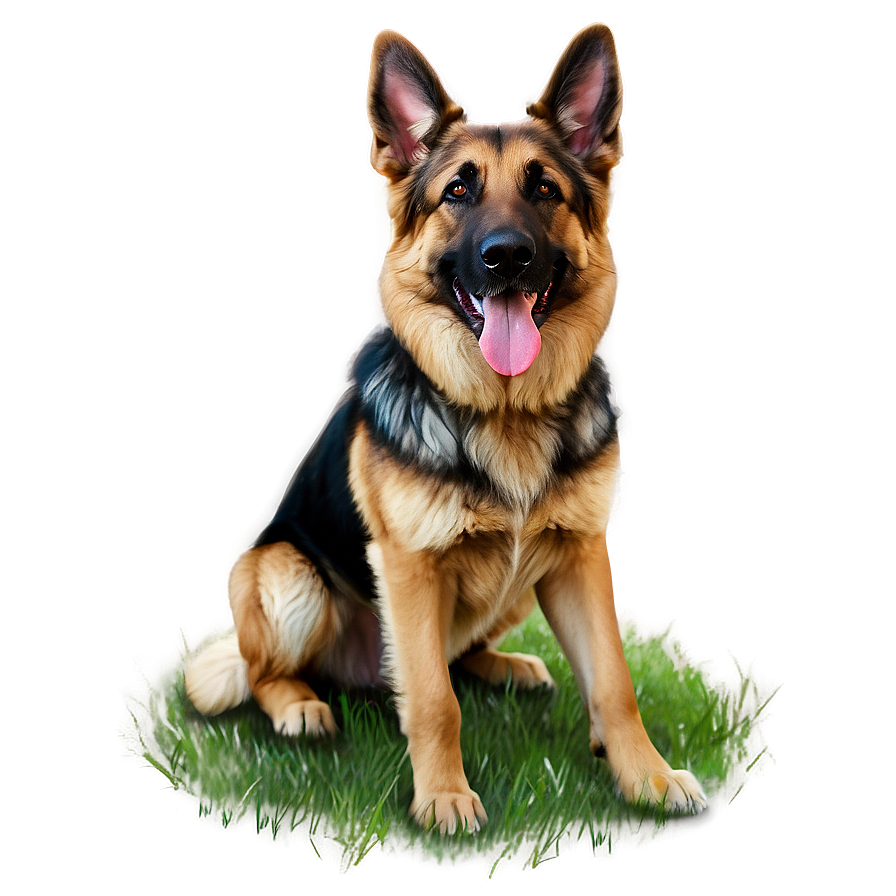 German Shepherd On Grass Png Cwc13 PNG Image