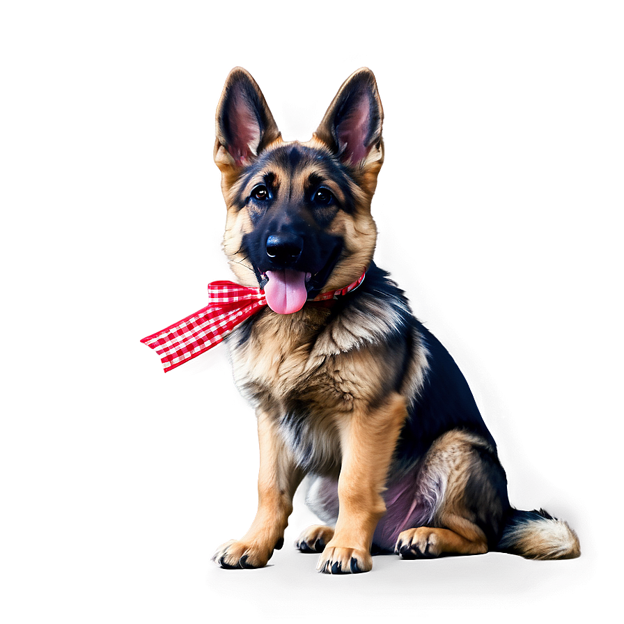 German Shepherd With Bow Png Jqf4 PNG Image