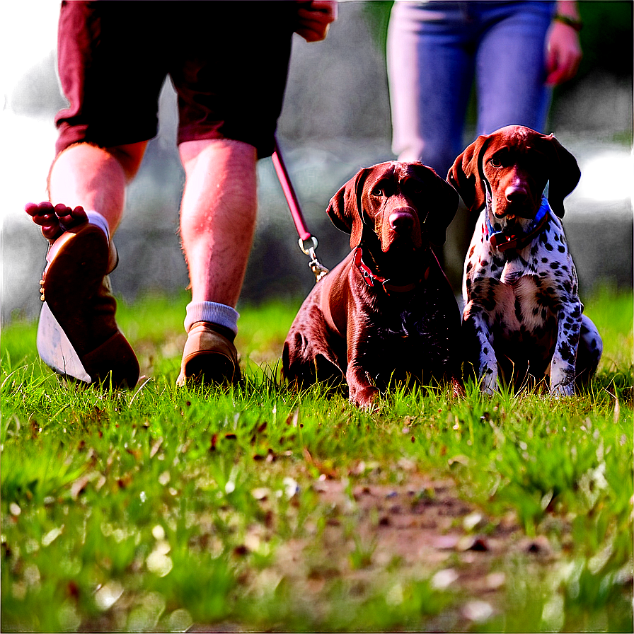 German Shorthaired Pointer Family Outing Png Bam PNG Image