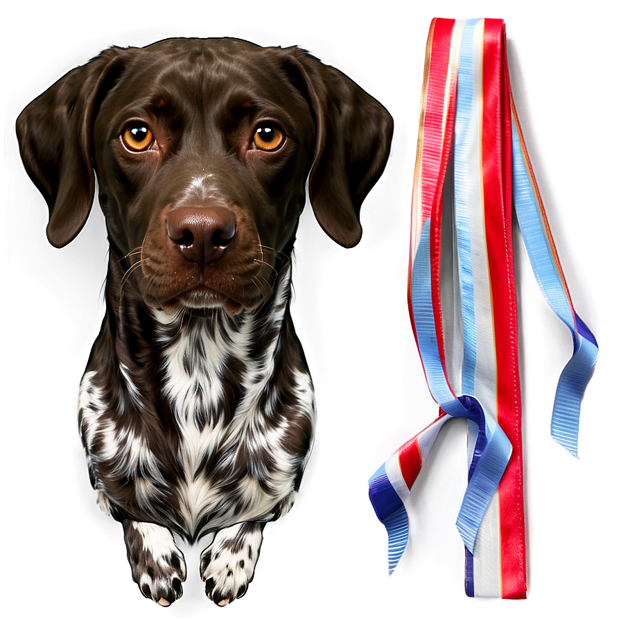 German Shorthaired Pointer With Ribbon Png 06292024 PNG Image