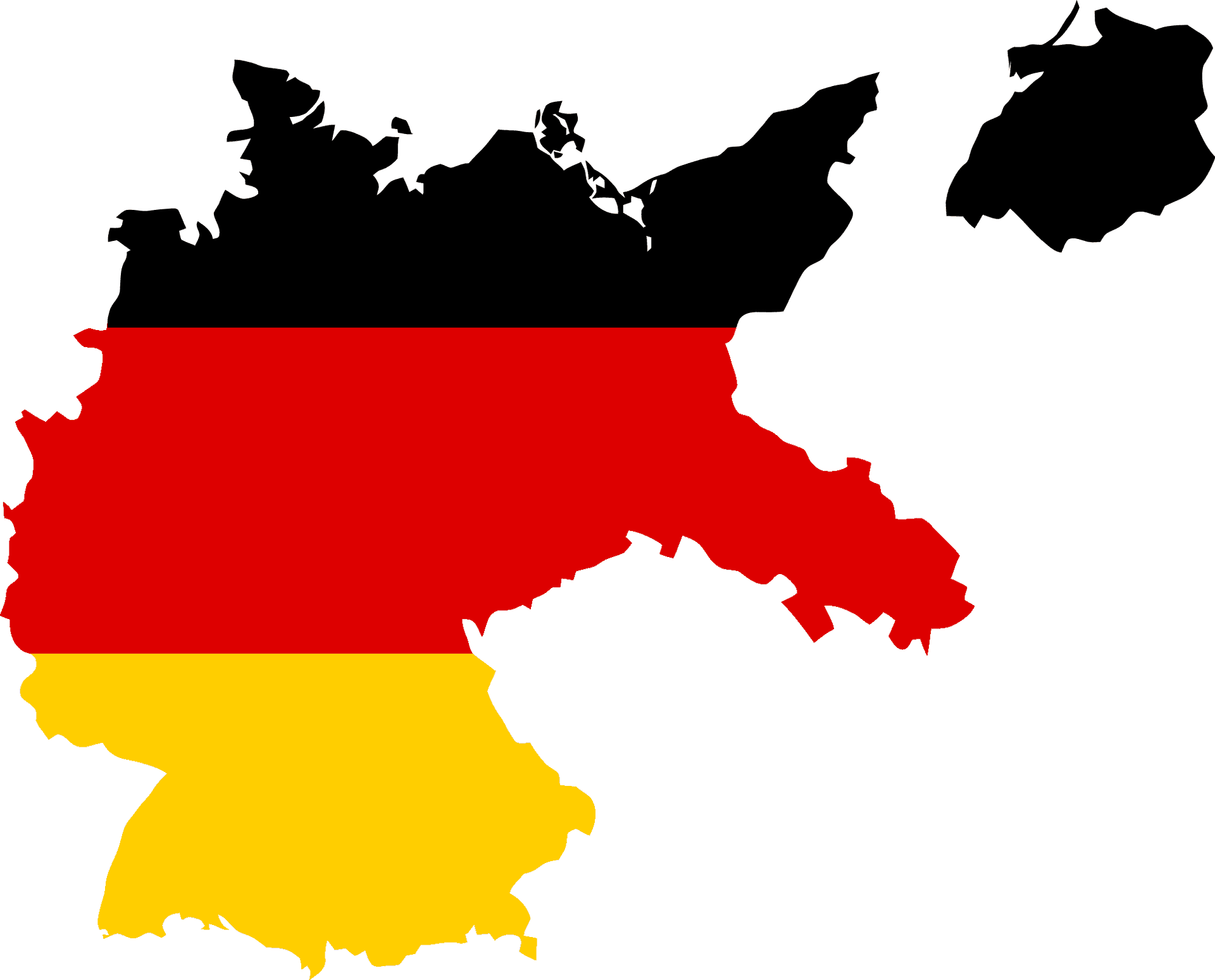 Germany Flag Map Silhouette PNG Image