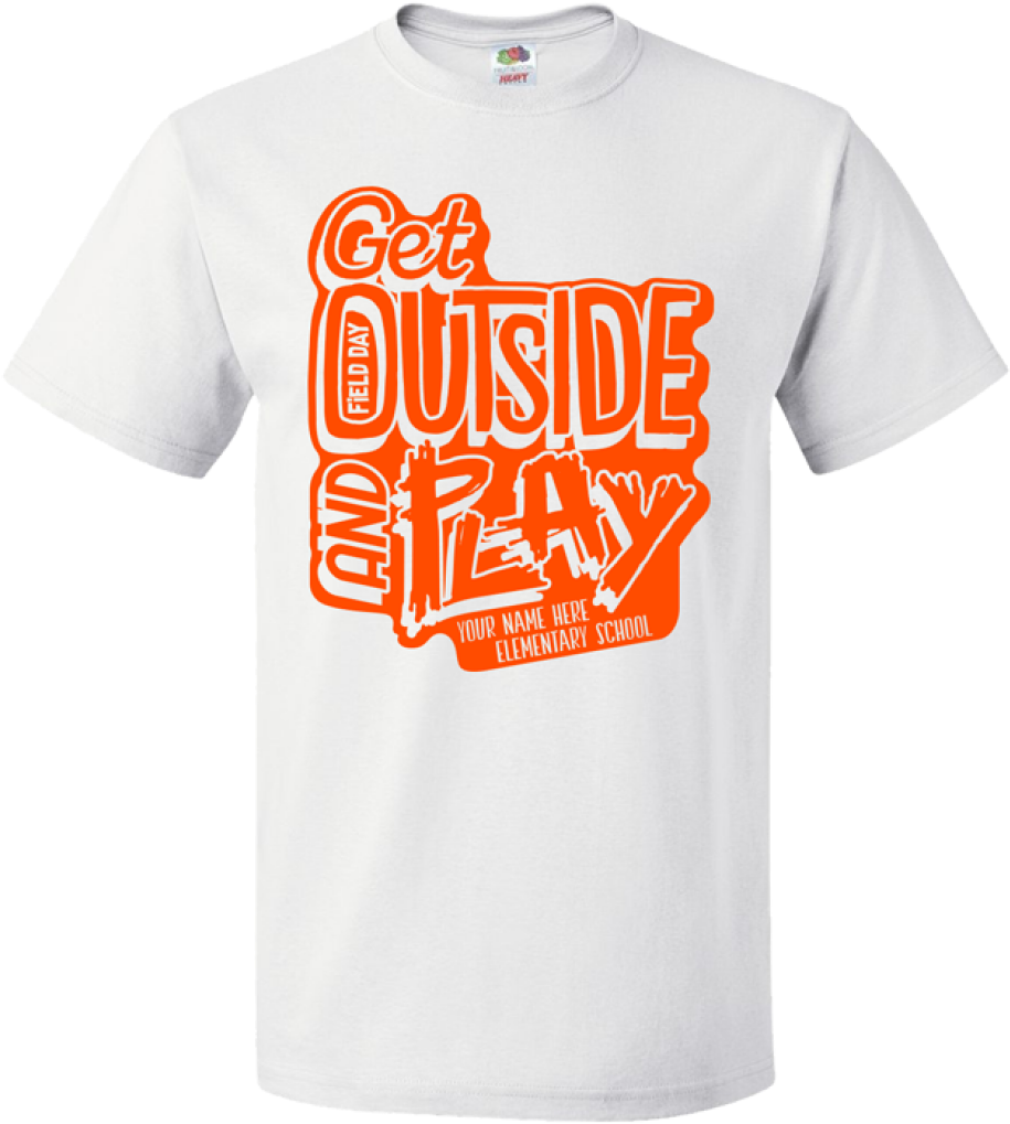 Get Outside And Play Elementary School T Shirt Design PNG Image